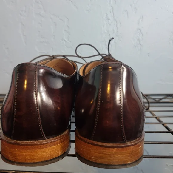 Giovacchini Cognac Wingtip Derby Dress Shoes Handmade Italy 10.5 display picture 2